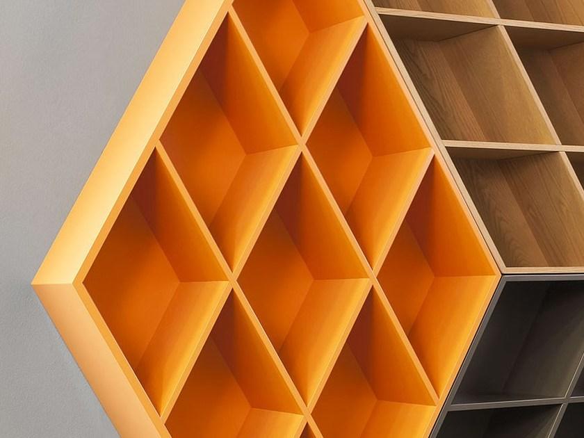 Anesis Открытый книжный шкаф из лакированного массива дерева  B601  - Вид №3