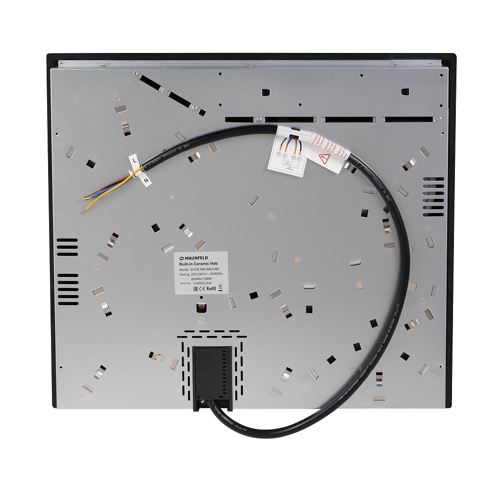 EVCE.594.SM.D-BK Электрическая панель / электрическая, тип: электрическая 60см , стеклокерамика, 4 конфорки, особенности: индикация ступени нагрева (от 0 до 9), таймер приготовления, таймер минутный, индикатор остаточного тепла, замок от детей, блокировка Santreyd  - Вид №4