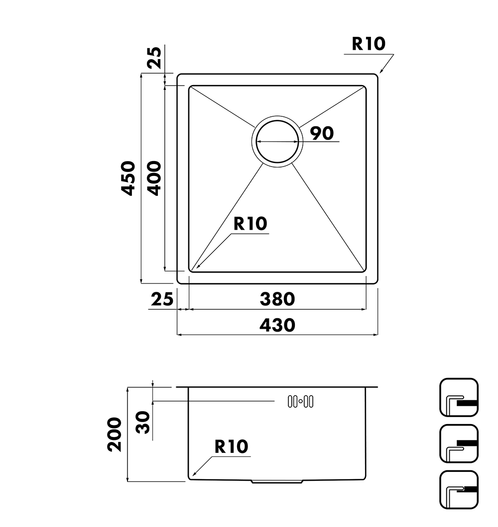 Кухонные мойки Eco Bremen SBO-4345.A SEAMAN  - Вид №2