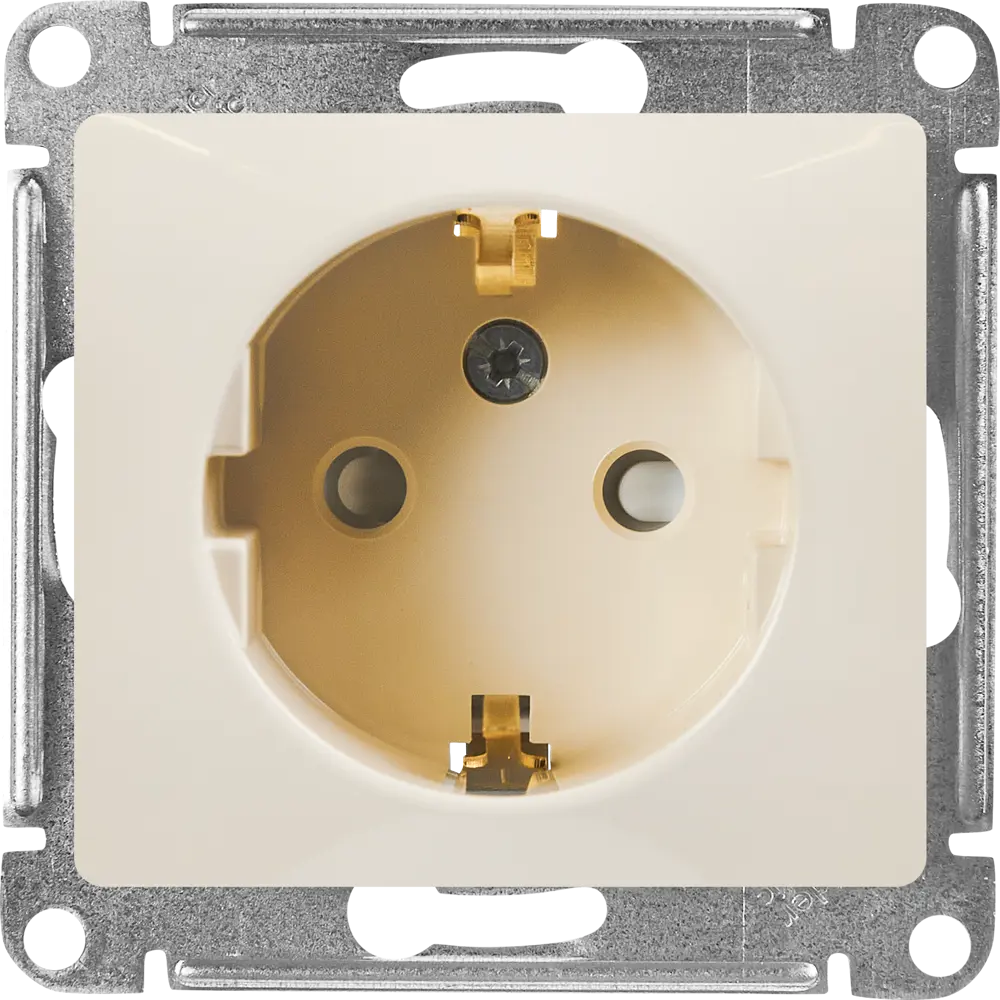 Schneider Electric Glossa - встраиваемая розетка с заземлением, бежевая 86710198 STLM-0070811