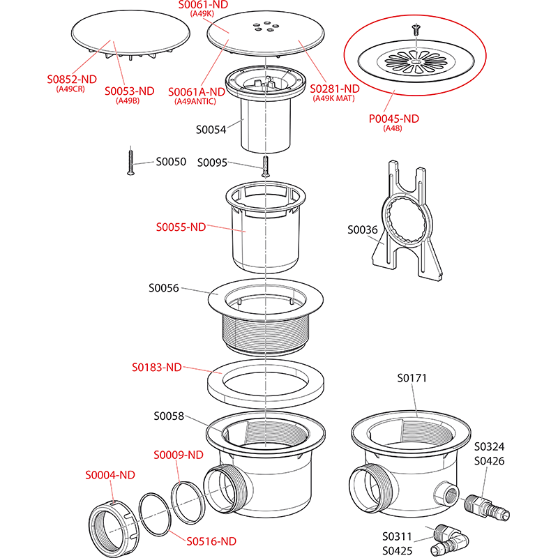 Сифон для душевого поддона, черный-мат ALCAPLAST A49BLACK - Вид №2