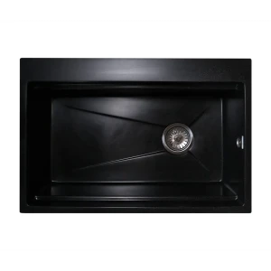 92002668 Мойка для кухни врезная Granalliance GA-29 68.5x46.5 см глубина чаши 21 см литьевой мрамор цвет черный STLM-1413950