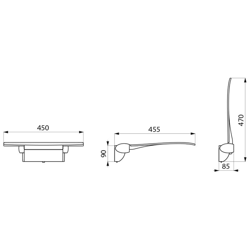 511920W Откидное сиденье для душа Be-Line DELABIE  - Вид №1