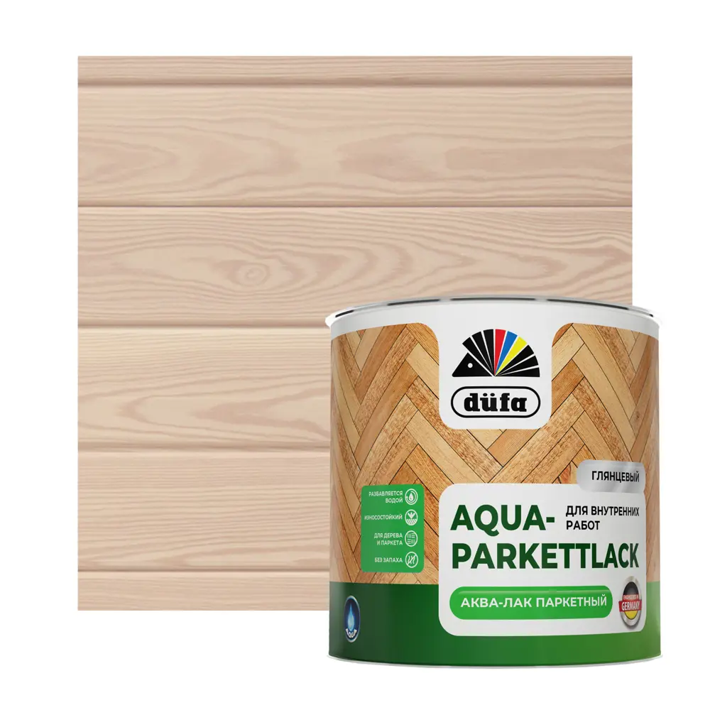 Dufa Aqua-Parkettlack — глянцевый лак для паркета и деревянных поверхностей 85634533 STLM-0064775