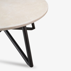 Травертин круглый садовый стол