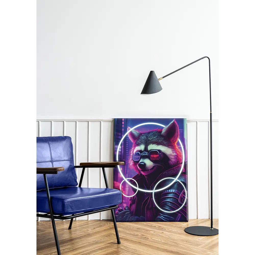 Картина Неоновый енот 50x70 см 88537767 STLM-2162206 FBRUSH  - Вид №1