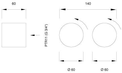 Ceadesign Группа из 2 смесителей открытого / закрытого типа со смешиванием Opus Ops 37 - Вид №1