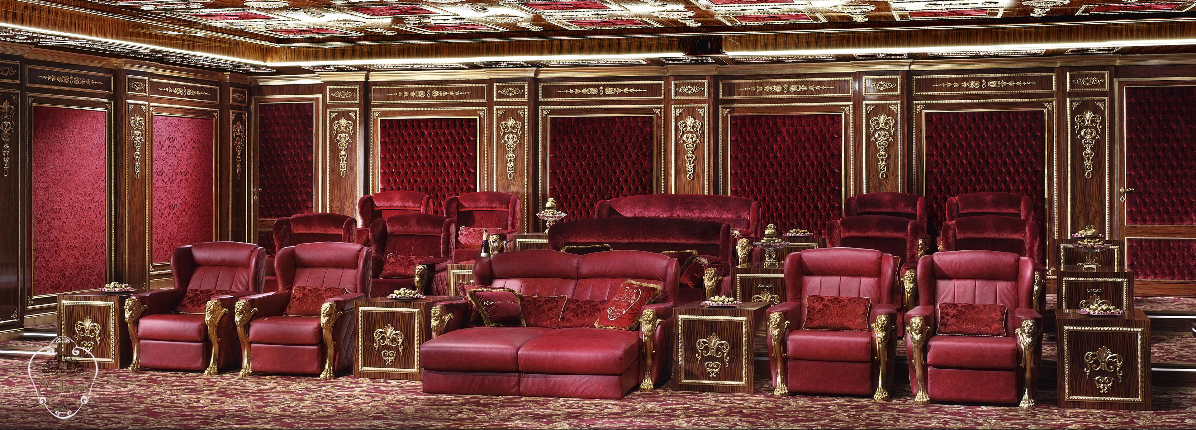 Кожаное кресло с подлокотниками Modenese Luxury Interiors домашний кинотеатр ARCH-00134227 - Вид №1