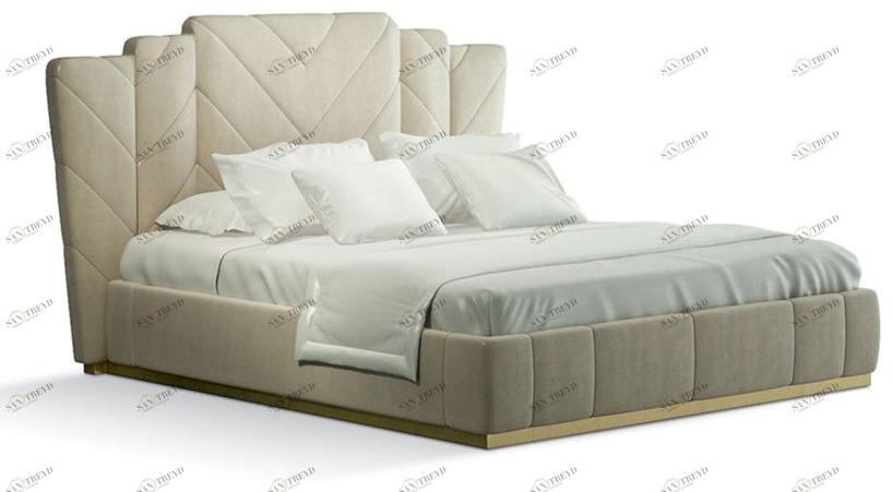 Carpanese Home Кровать king size из ткани с мягким изголовьем Contemporary 7379