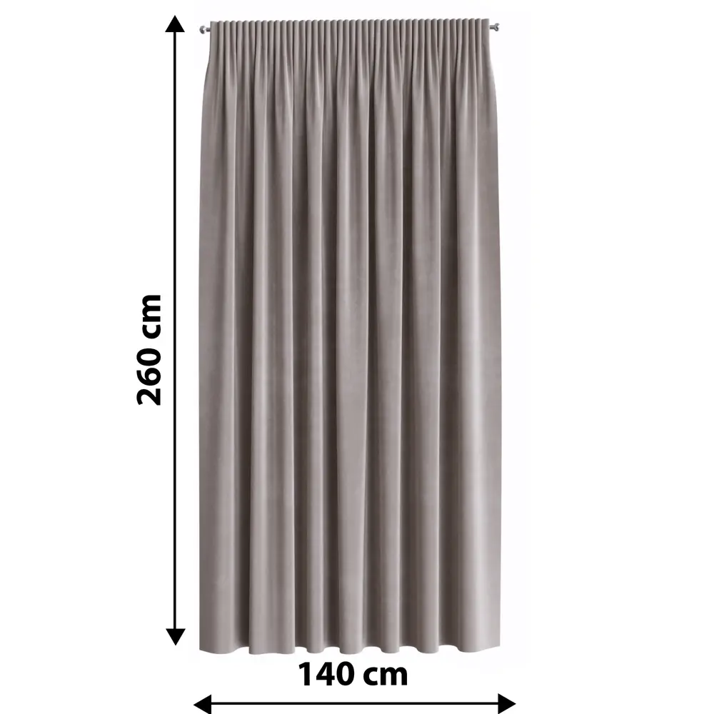 Штора на ленте 140x260 см цвет бежево-серый GARDEN STLM-2077831 - Вид №5