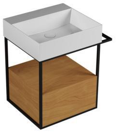 MSQ 50 Мебельное решение Azzurra ceramica Подвесная конструкция из окрашенного металла в комплекте с шкафом с ящиком ELEGANCE