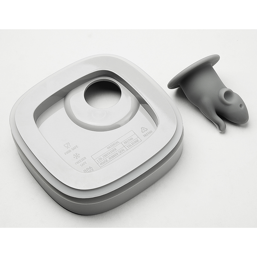 QL10345-CL-GY Контейнер для пищевых продуктов lucky mouse 0,6 л Qualy  - Вид №14