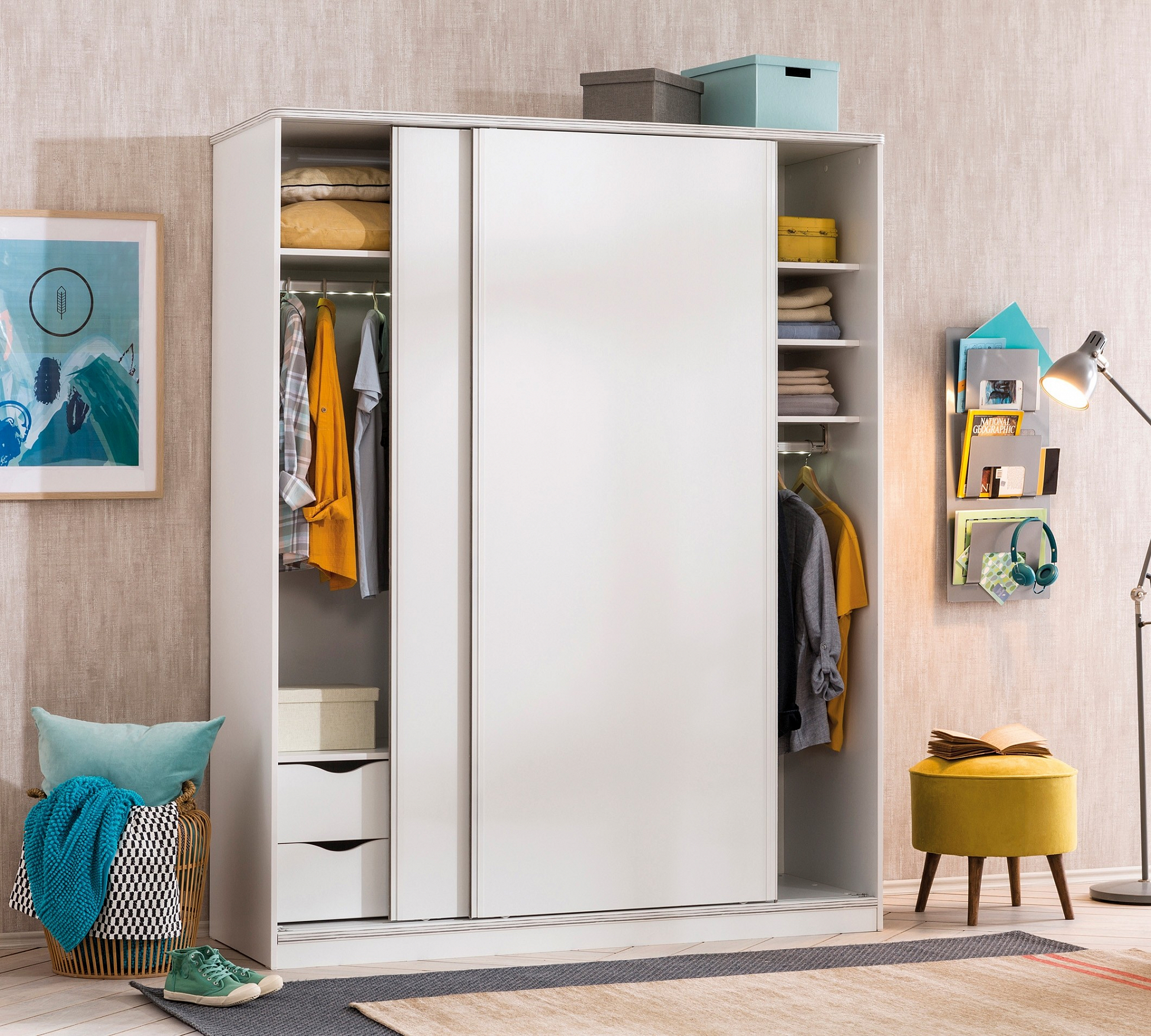 Шкаф-купе белый двухдверный White CILEK WHITE 00-3832632 Белый Santreyd  - Вид №1