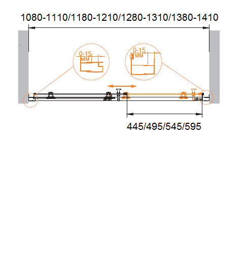 Душевая дверь в нишу CEZARES ECO-O-BF-1-110-P-Cr - Вид №9