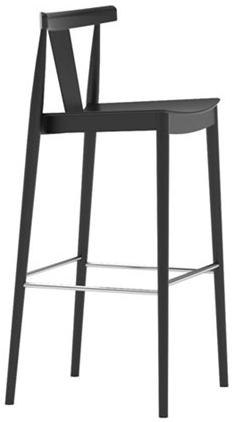 Andreu World Табурет из бука со спинкой и подставкой для ног Smile Bq0337-bq0348 - Вид №3