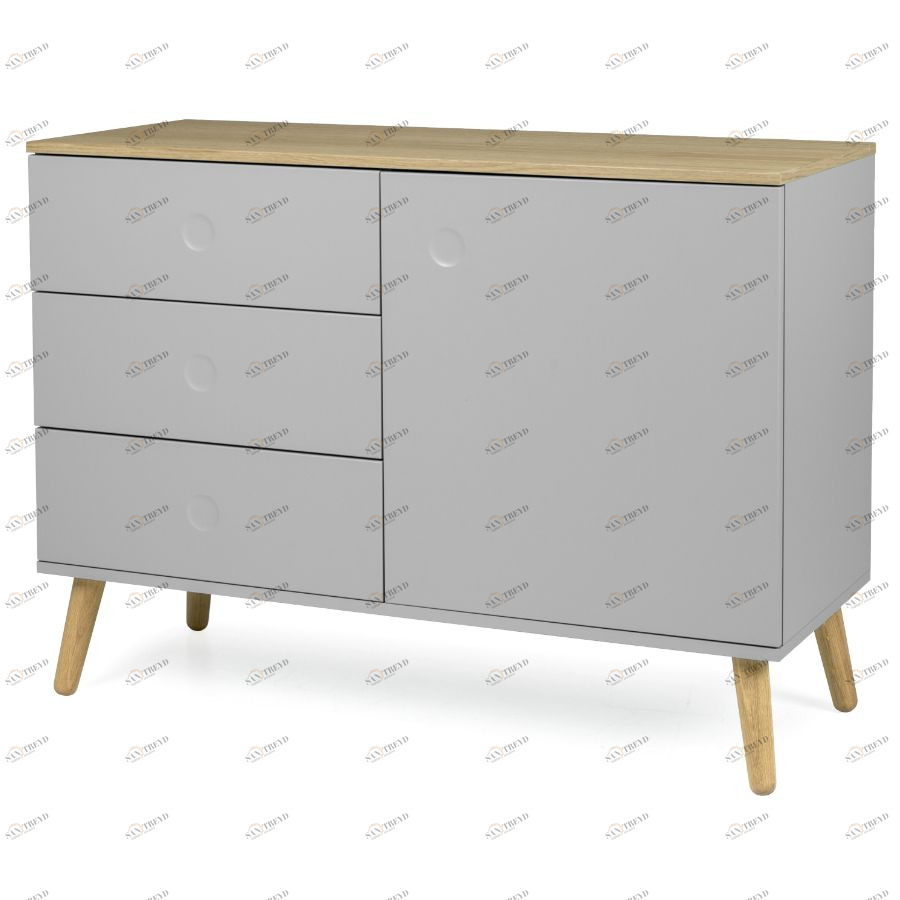 Сервант Tenzo Dot, 79х109х43 см, дуб, серый 1674612