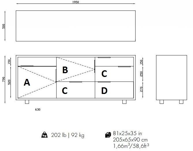 Mambo Unlimited Ideas Буфет из орехового дерева Muse sun-id-1463313 - Вид №3