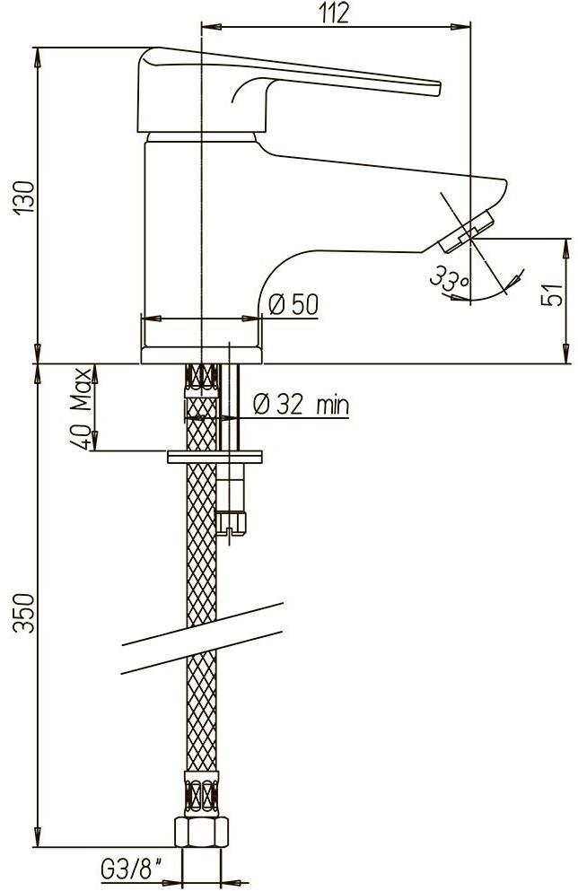 Paini Cooper 80CR205 смеситель для раковины - Вид №1