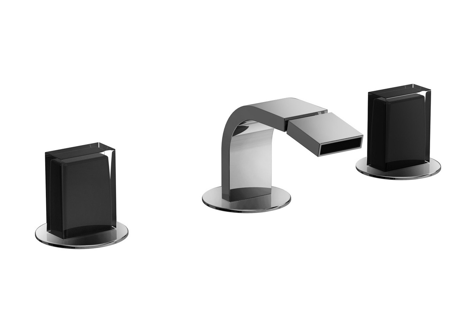 N509S  Смеситель на 3 отверстия для биде - VENEZIA INвылет 13,5 см без ручек ограничитель потока воды до 5 л/мин при 3 бар картридж керамический 90° видимый аэратор подводка донный клапан нажимного типа ручки заказываются отдельно, см. раздел ''Ручки'' Fa Fantini Rubinetti