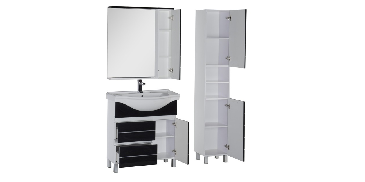 Комплект мебели Aquanet Доминика 80 черный 00171329 - Вид №3