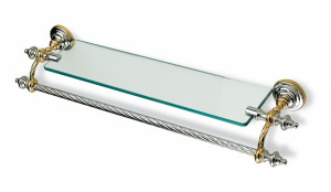 G33(16) Stil Haus Giunone, стеклянная полка + полотенцедержатель, цвет золото