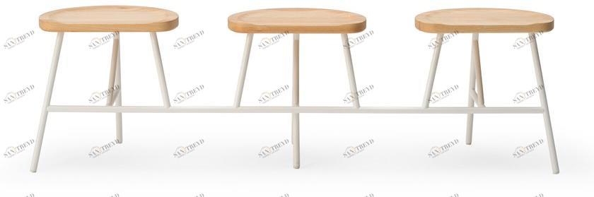 Billiani Скамейка из ясеня и металла Puccio 716