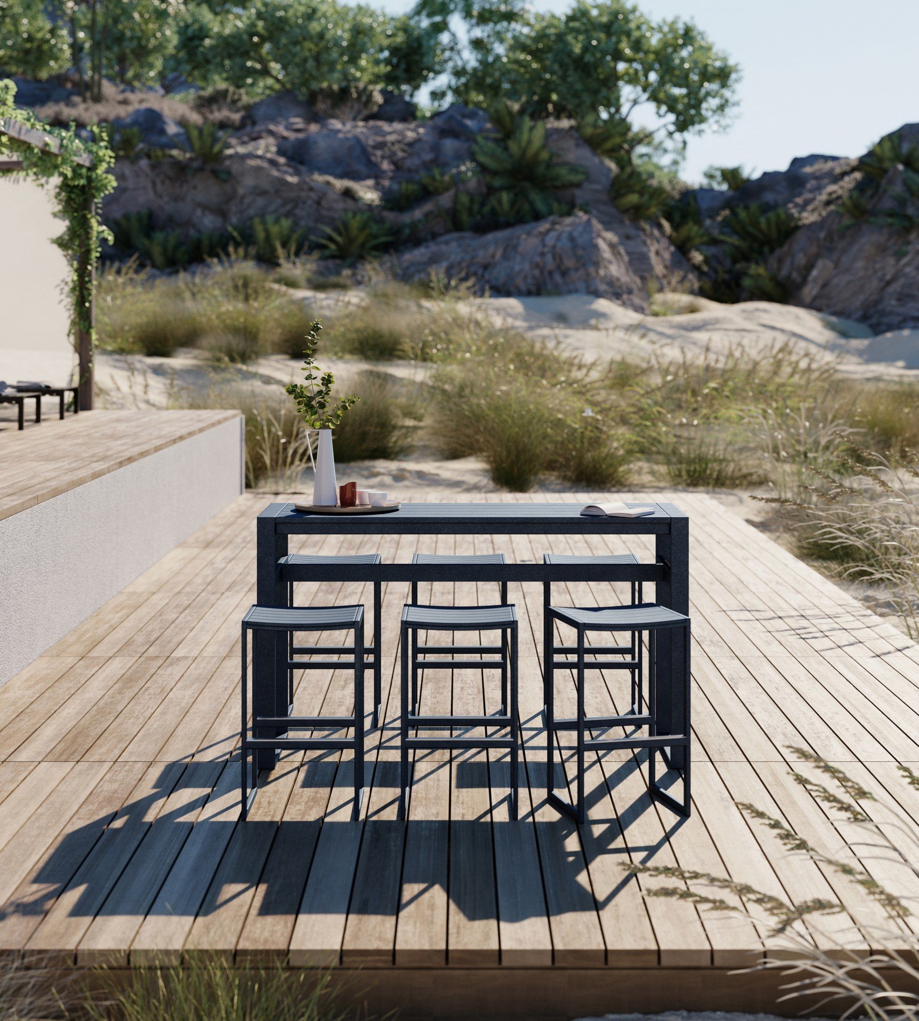 Высокий прямоугольный алюминиевый стол с порошковым покрытием Case Eos ARCH-00082338 - Вид №17