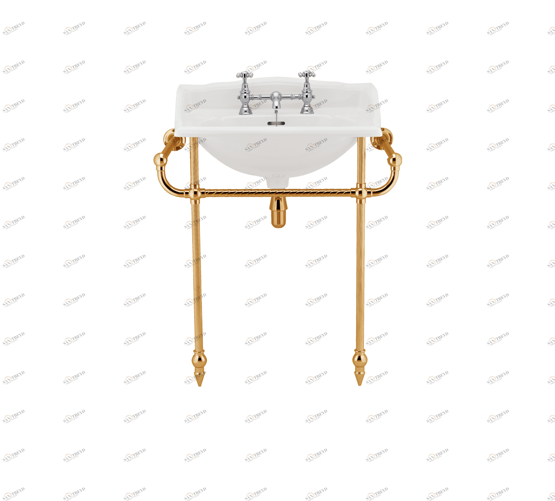 Gentry Home Таз большой белый Victorian Темное золото GH101701