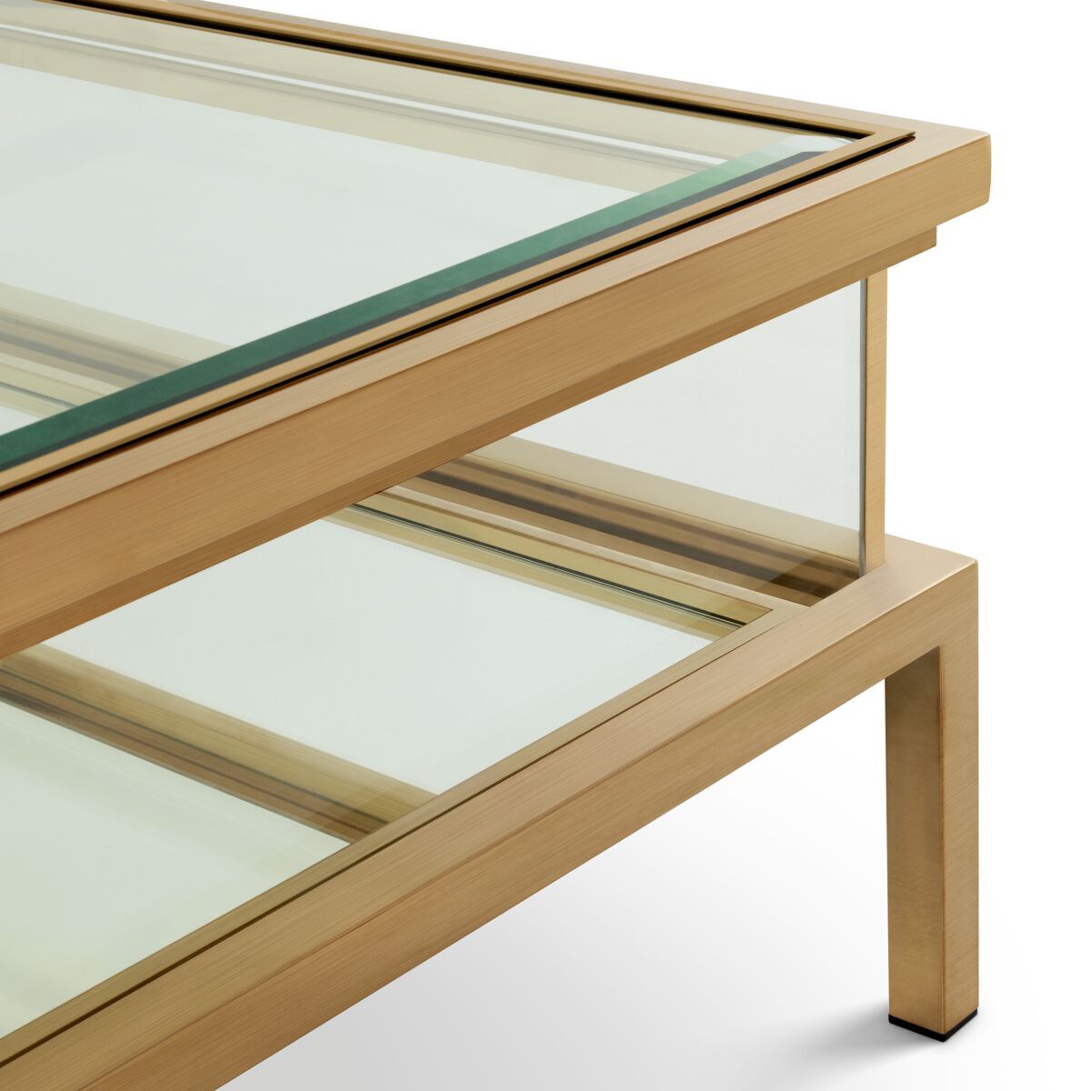 Прямоугольный низкий стол из стали и стекла Eichholtz HARVEY ARCH-00071996