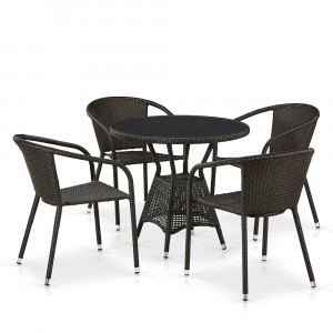 T707ANS/Y137C-W53 4Pcs Brown Комплект плетеной мебели Afina
