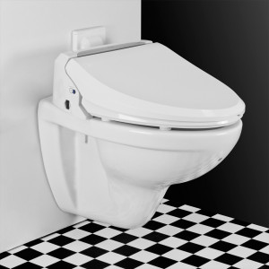 Комплект электронное биде SensPa + подвесной унитаз Jacob Delafon Patio EDV102-00 L-форма Подвесной унитаз Jacob Delafon Patio + UB8520