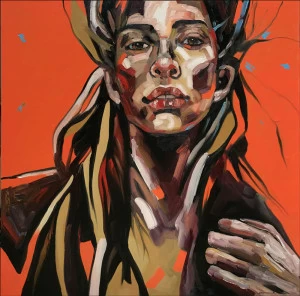 Картина на холсте 100х100 см "Губы - 3" EVENHOME КАРТИНЫ МАСЛОМ 130069 Бежевый;красный;разноцветный