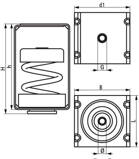 2800600500 VibraTek® HS-1 Spring Hanger high performance spring isolator for light suspended loads walraven  - Вид №1