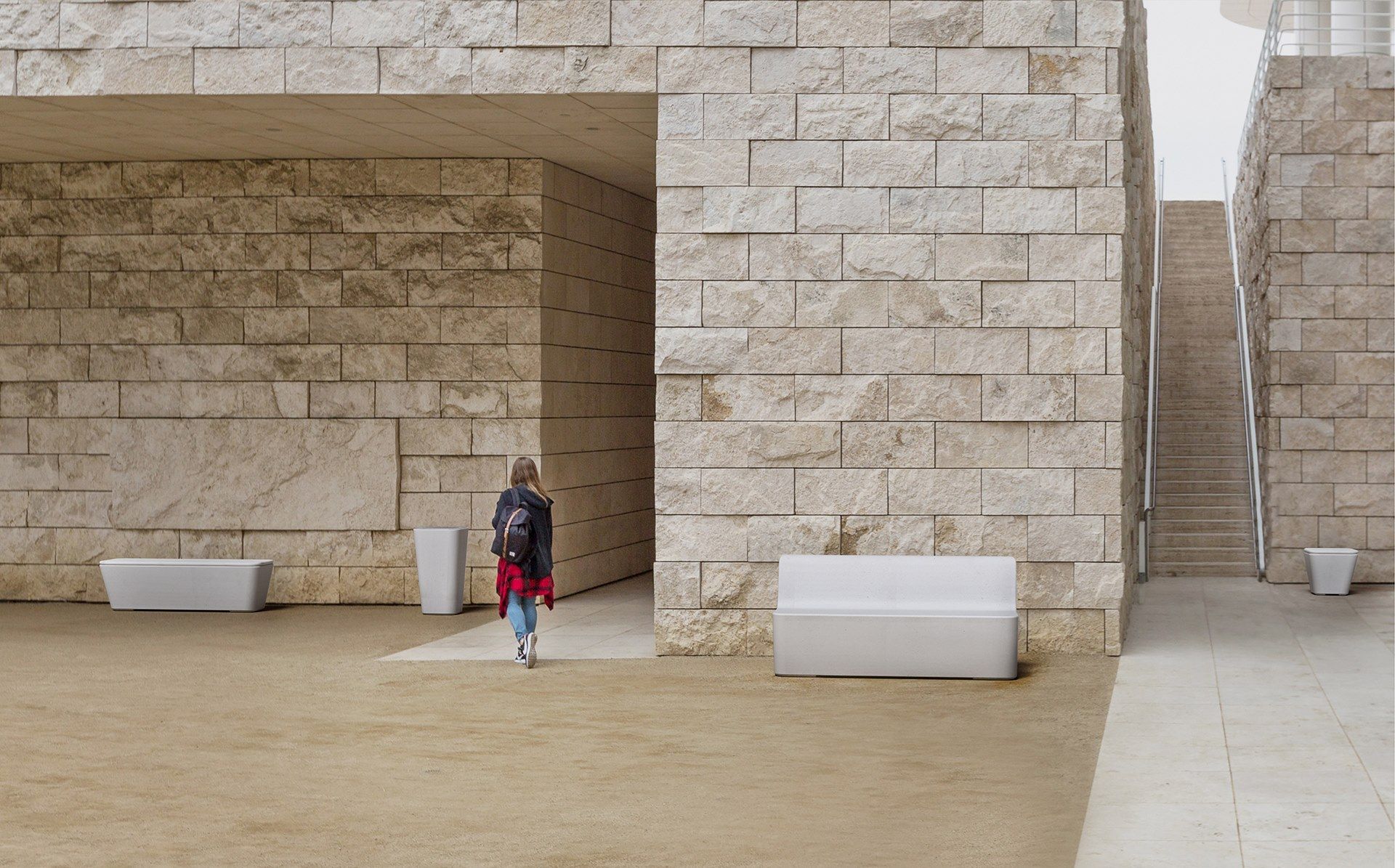 Скамейка без спинки из бетона и камня SIT Smooth ARCH-00108067 - Вид №4