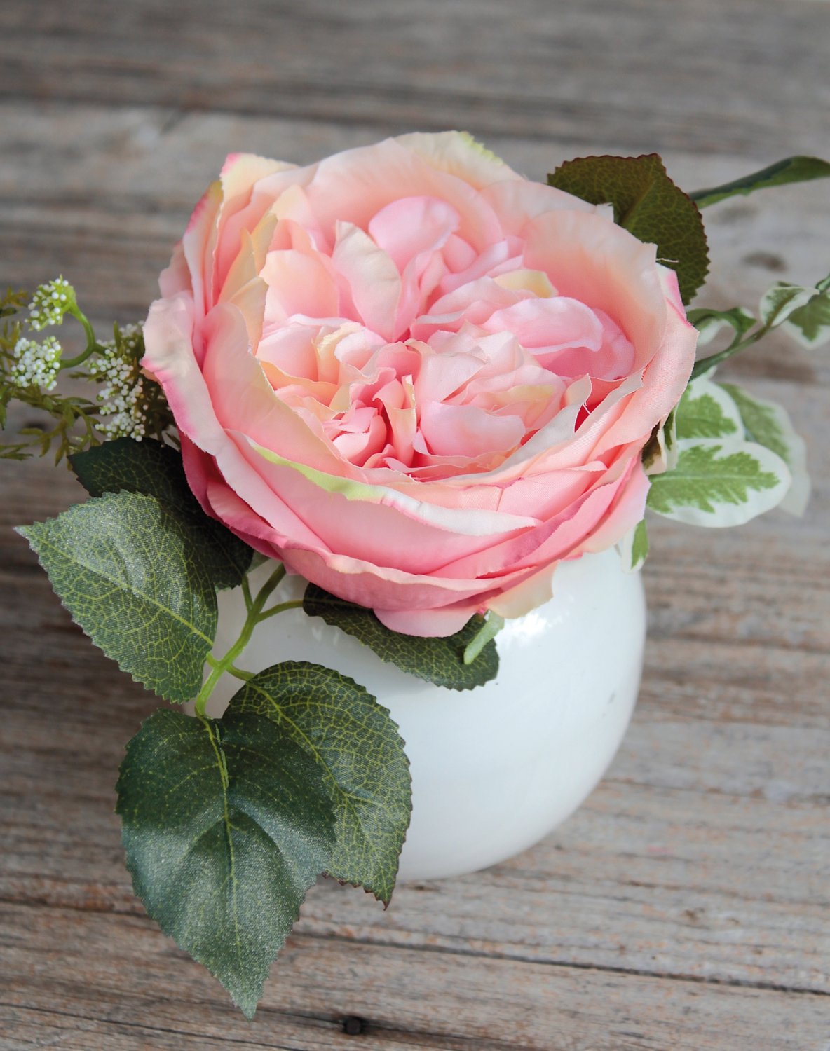 4219 553 a3 Ложная роза в керамическом горшке, 17 см, абрикос H-andreas  - Вид №1