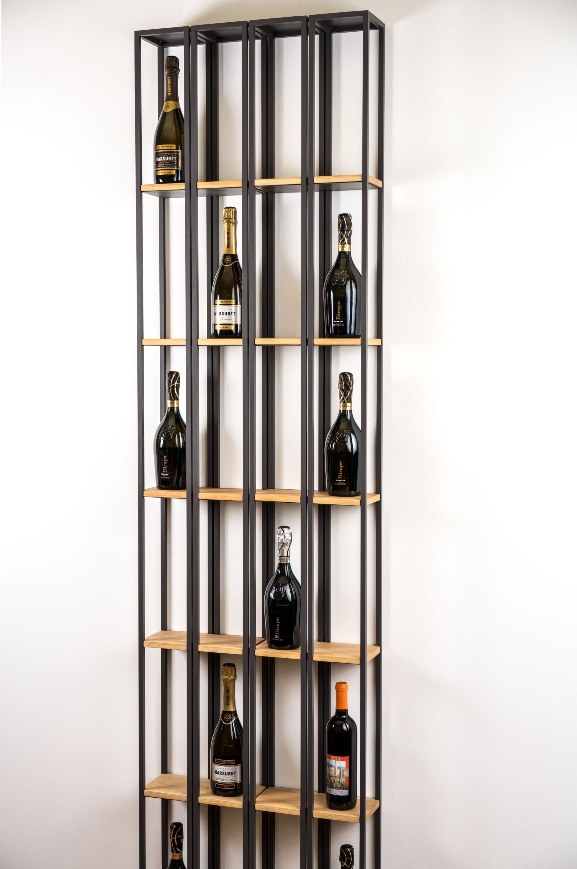 Стальная и деревянная настенная винная стойка Canel Fucina Design BIBLIO ARCH-00002980 - Вид №2