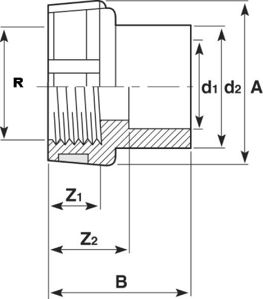 SANIT 841785210120323 Переход гнездо ниппель, ABS с коническим BSP женщина  - Вид №1