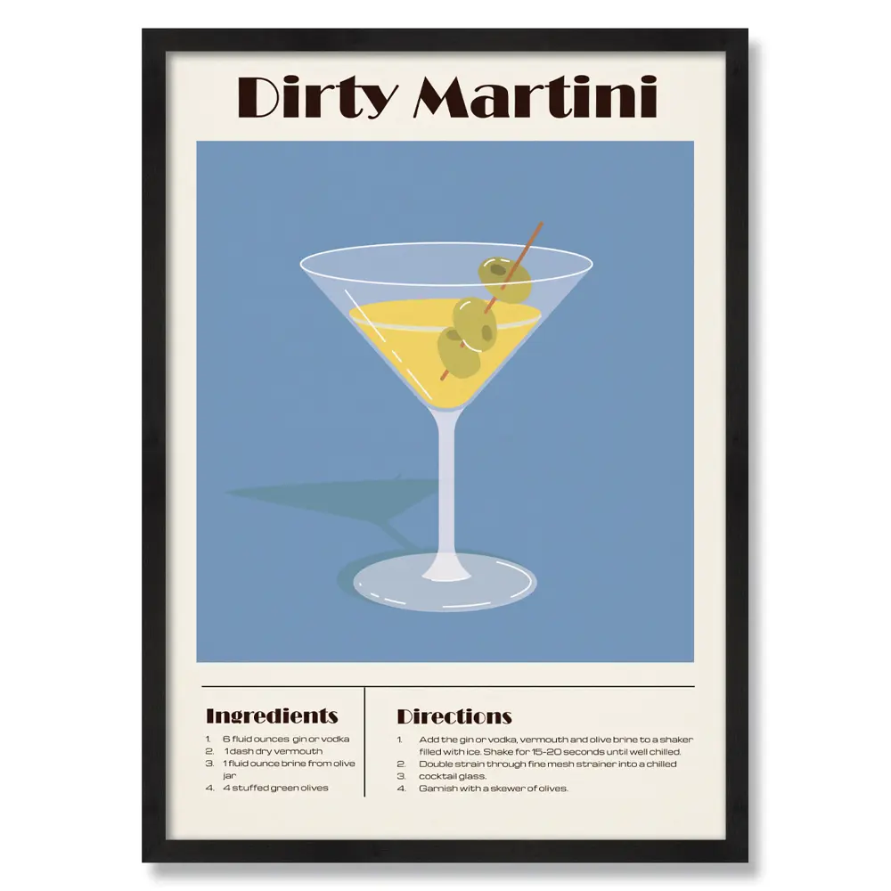 Картина в раме Коктейль Мартини 50x70 см цвет разноцветный POSTERMARKET STLM-2084418