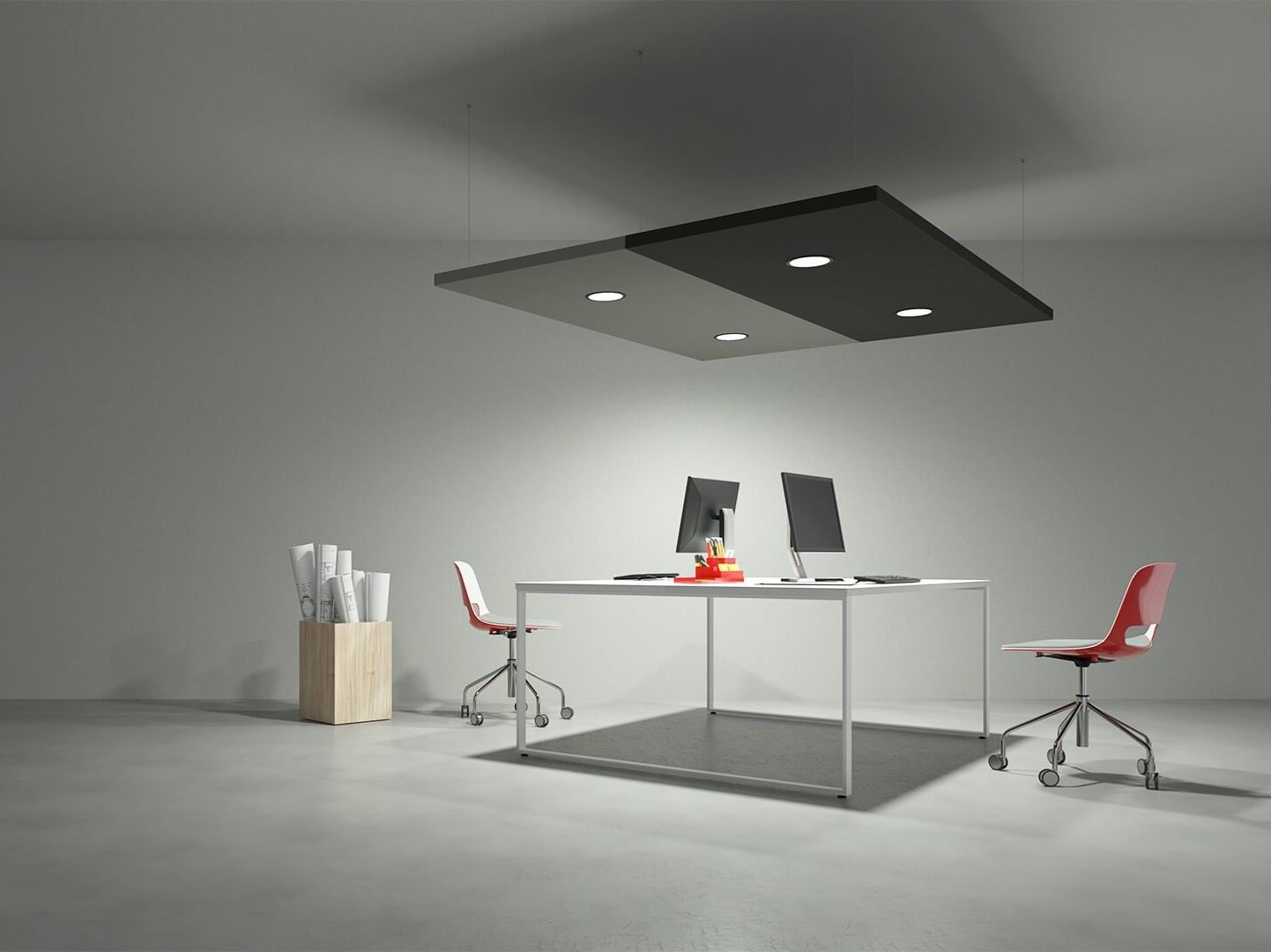 Состав звукопоглощающих панелей, подвешенных к потолку Caruso Acoustic NUVOLA ARCH-00040666 - Вид №3