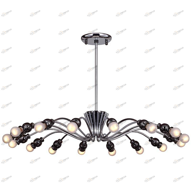 Люстра дизайнерская End черная хром 1597-12P SUPERNW ДИЗАЙНЕРСКИЕ 057165 Черный 