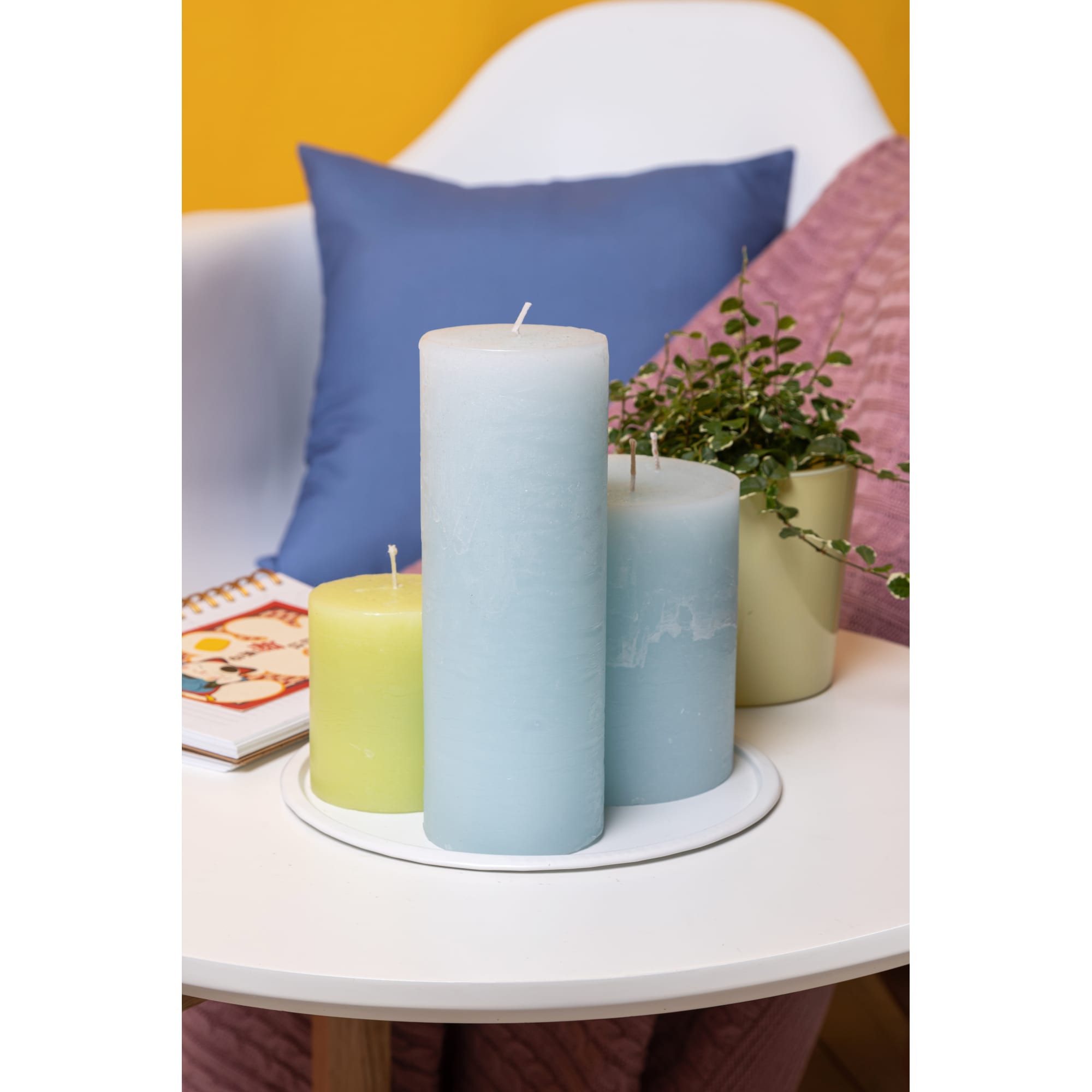 82018428 Свеча-столбик «Рустик», 7х19 см, цвет голубой Santreyd  - Вид №2
