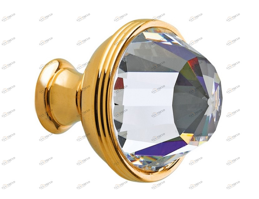 0Z5738.000.62 Ручка для шкафа диаметром 34 мм с кристаллами сваровски Сатин никель Mestre 