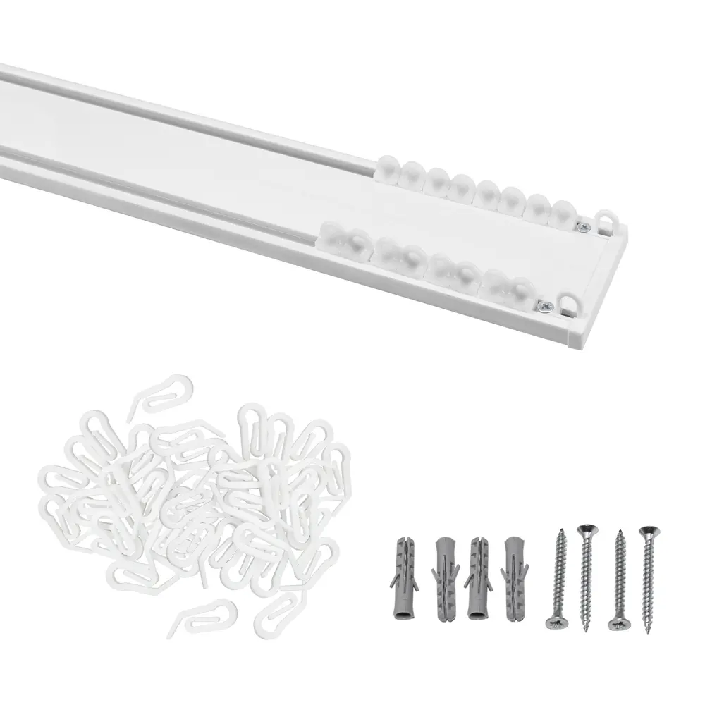 Шинный карниз двухрядный KREAFORTA Pro 200 см алюминий цвет белый комплект STLM-2060745 - Вид №2