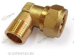 Фитинг угловой труба-наружная резьба 15мм* 1/2 дюйма Flexible hose Россия BLM15