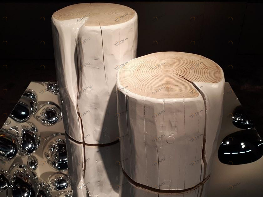 Fuoriluogo Низкий круглый журнальный столик из массива дерева sun-id-1400706