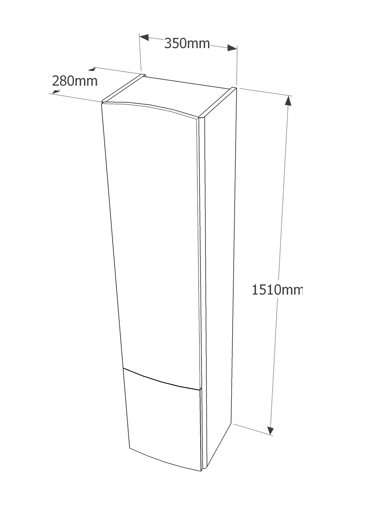 Пенал Cosmo совр.35350⨉280⨉1510 мм белый Santreyd sun-id-665169 - Вид №3