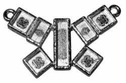 2133221 Основа под подвеску бабочка, 40х17 мм, упаковка 1 шт., цвет платиновый Rayher 