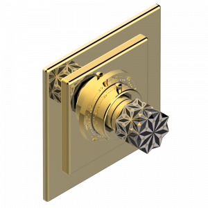 U2P-15EN16EC Ручка регулировки для термостата EUROTHERM N°8105N, 8200N, 8300 Thg-paris Nihal porcelaine noire Покрытие PVD золотистый цвет
