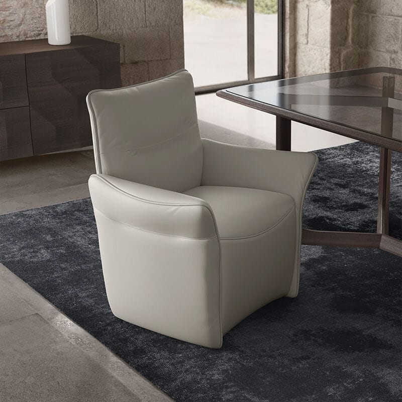Кожаный стул с подлокотниками Natuzzi Italia MAMA ARCH-00030284 - Вид №2