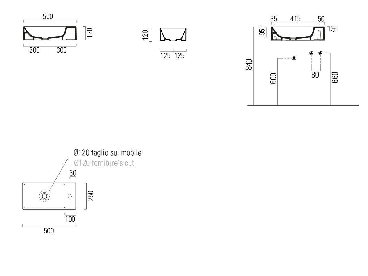 Керамическая прямоугольная раковина с держателем для полотенец GSI ceramica Color Elements ARCH-00122813 - Вид №6